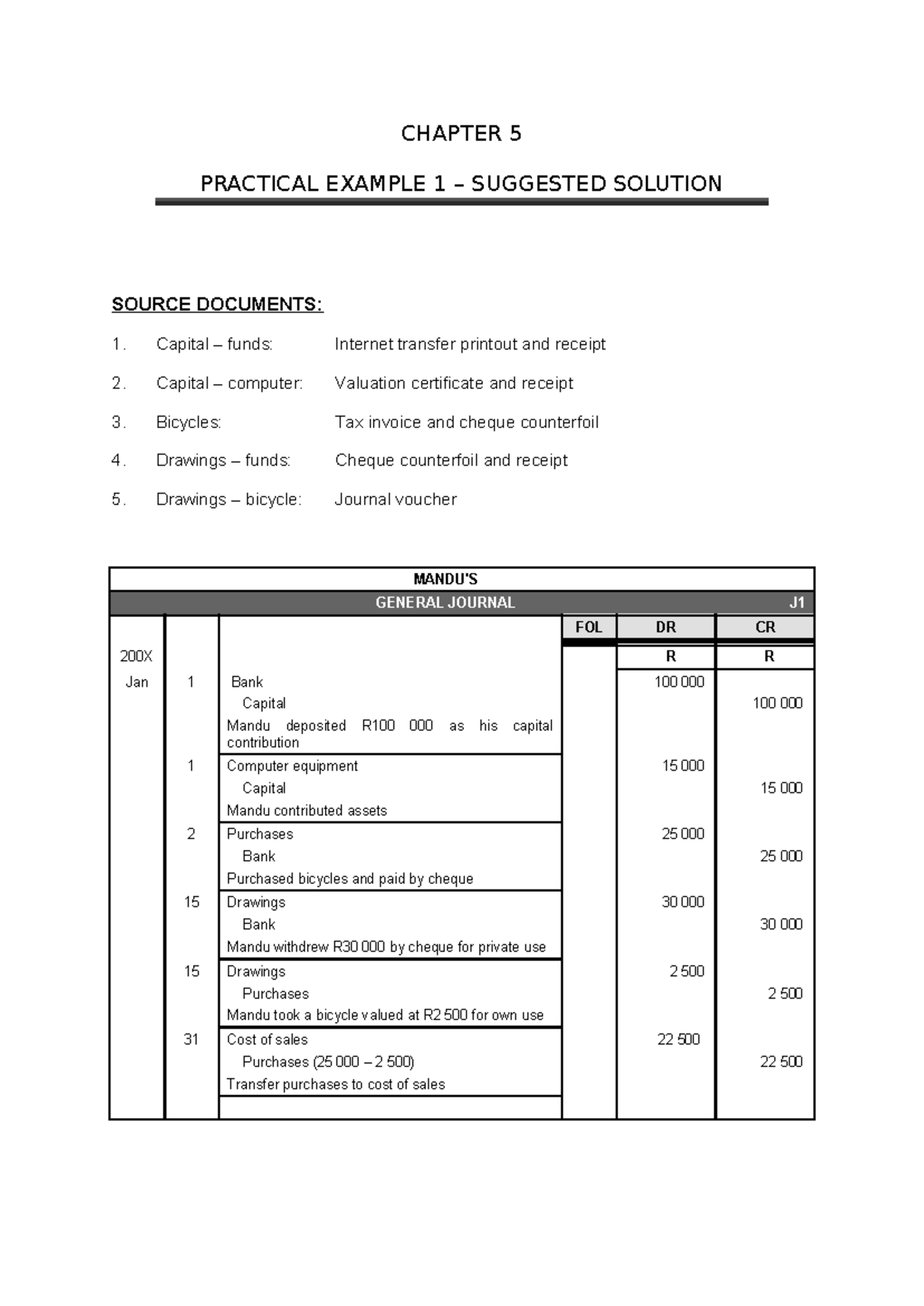 CHAPTER 5 PRACTICAL EXAMPLE 1 SOLUTION MEMO 04 - Studocu