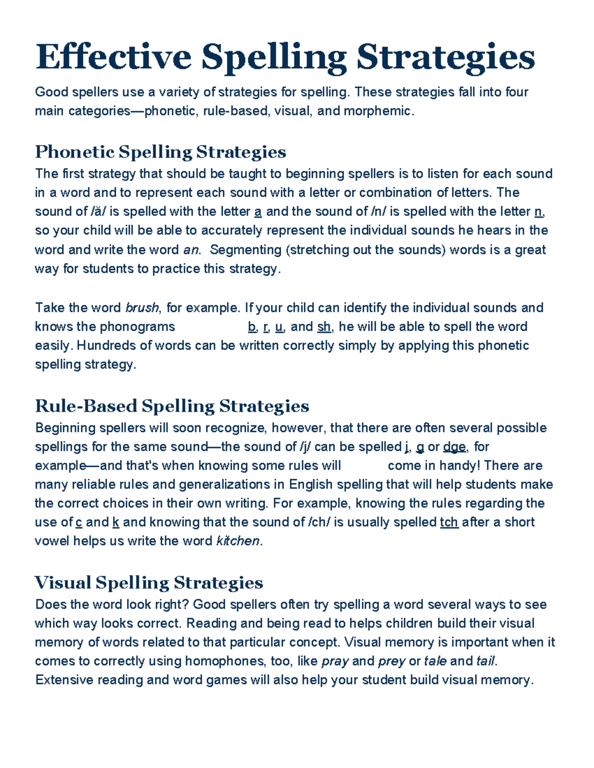 Spelling-Strategies - provide a spellings strategies - Effective ...