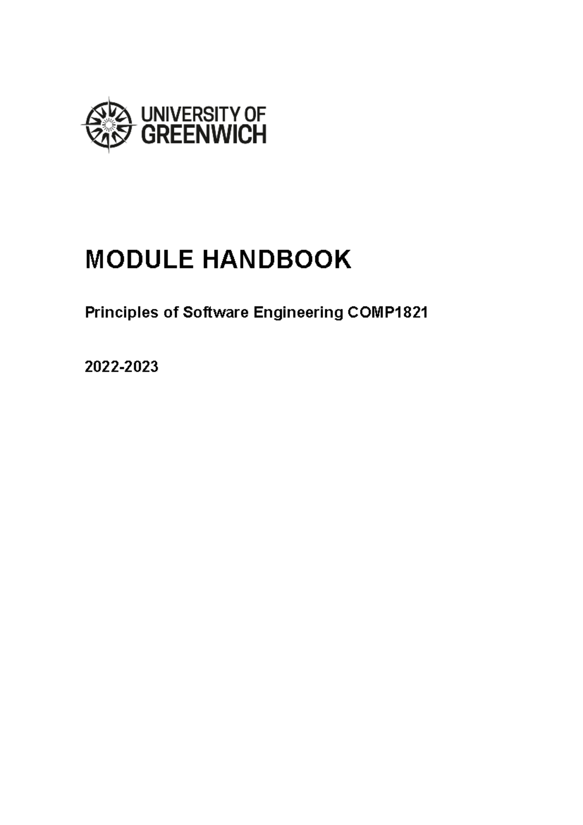 COMP1821-handbook-2022-23 (1) - MODULE HANDBOOK Principles of Software ...