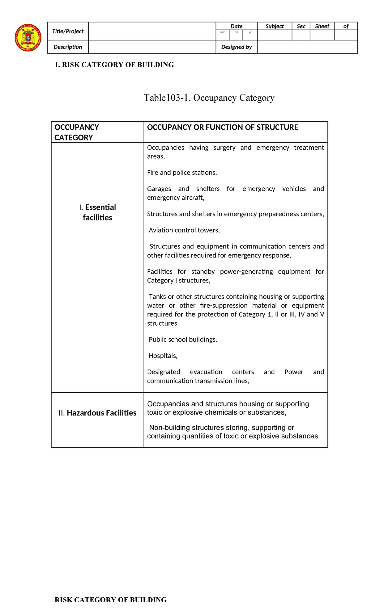 LOAD COMBINATION ANALYSIS FOR STRUCTURAL DESIGN - Studocu