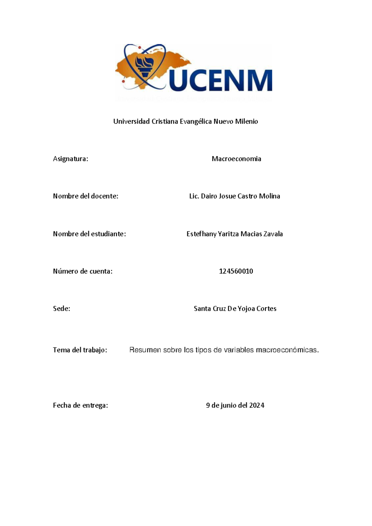 Resumen de Variables Macroeconómicas - Macroeconomia 124560010 - Studocu