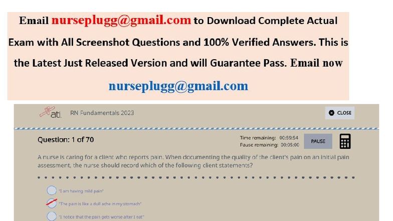 Pass 2025 RN ATI Fundamentals Nursing Proctored Exam - 70 Qs & Answers ...