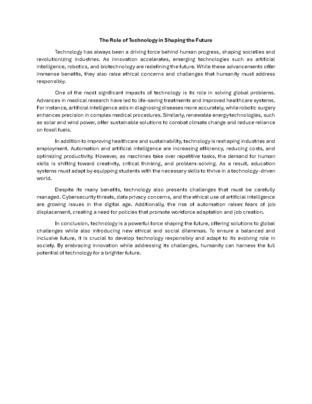 The Impact of Technology on Future Societies and Industries - Studocu