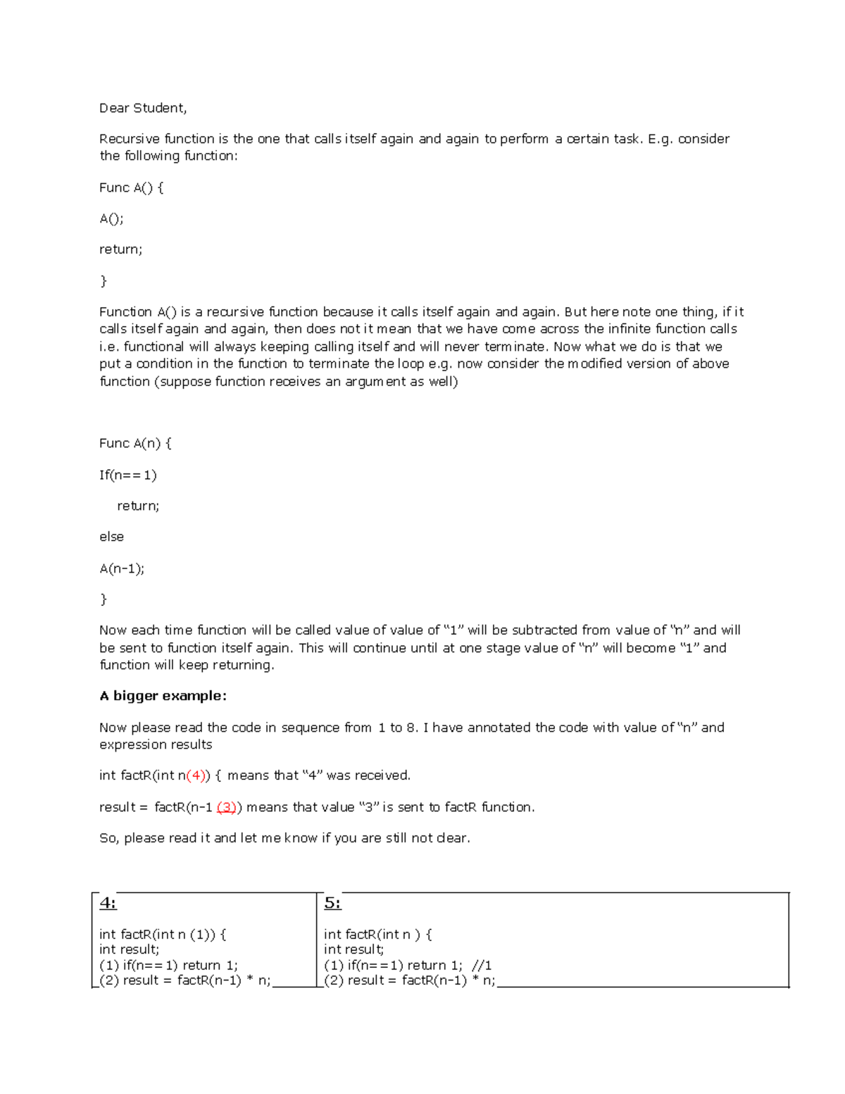 How Recursion Works - Preparation File for CS101 - Studocu