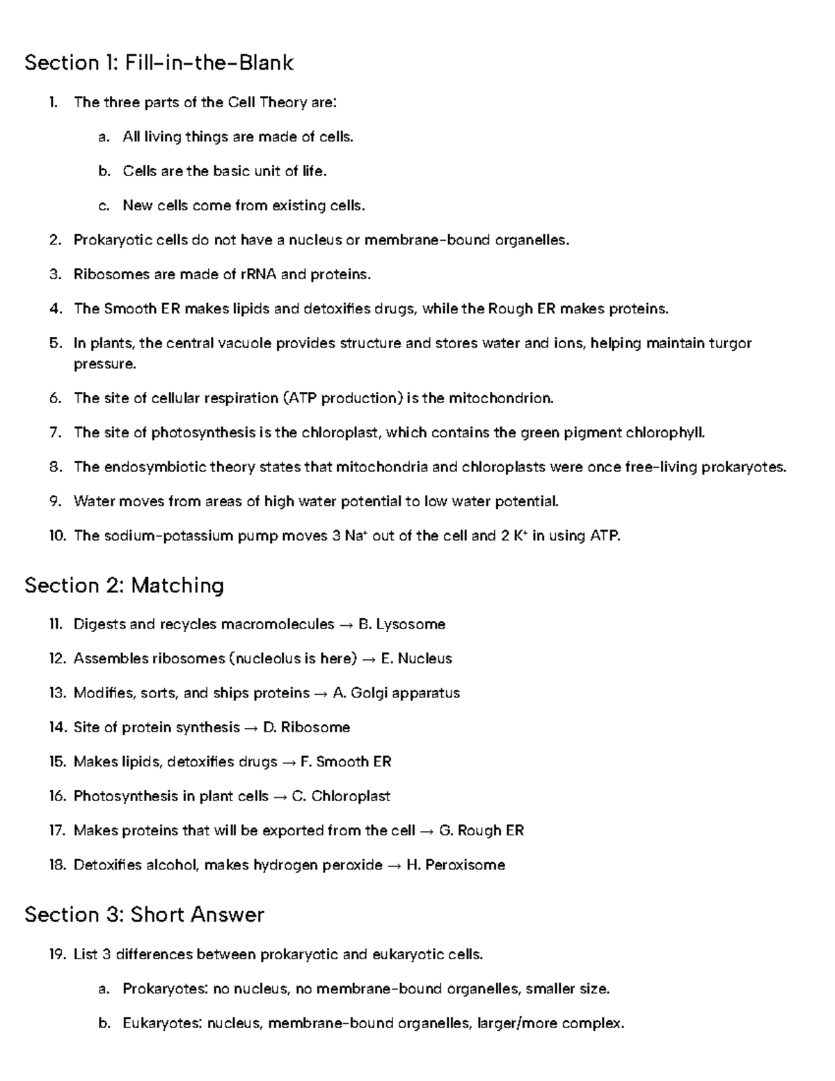 AP Biology Study Guide: Cell Structure & Function Review Notes - Studocu