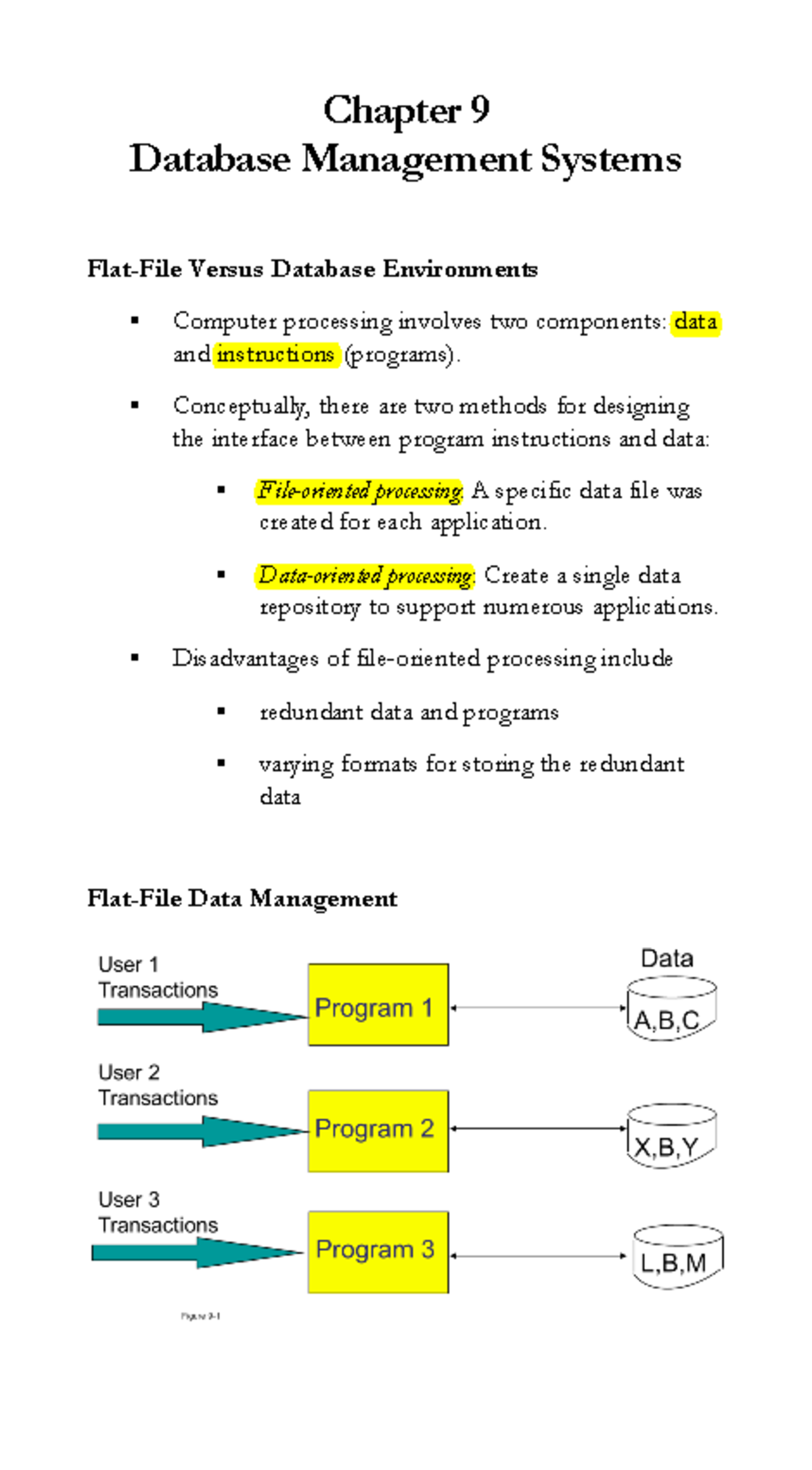 Chapter 9: Database Management Systems vs. Environments (DBMS) - Studocu