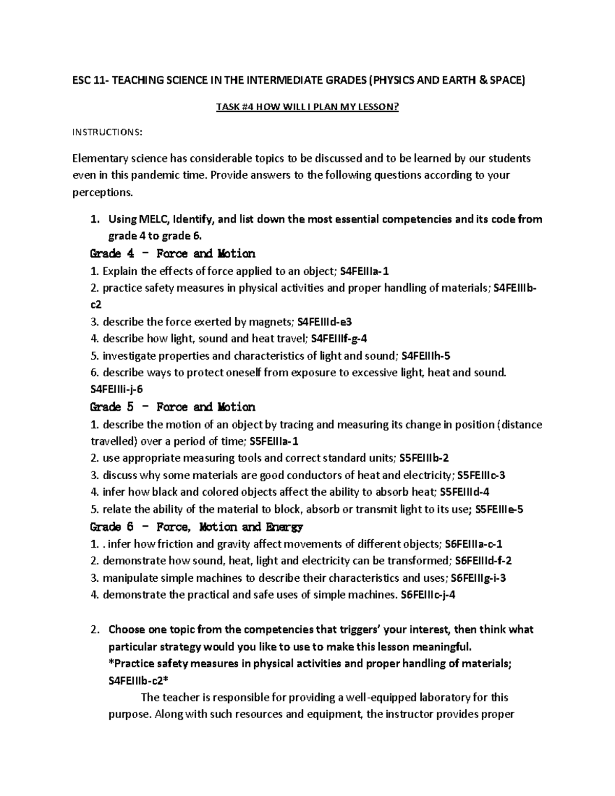 ESC 11 - Planning Effective Science Lessons for Intermediate Grades ...