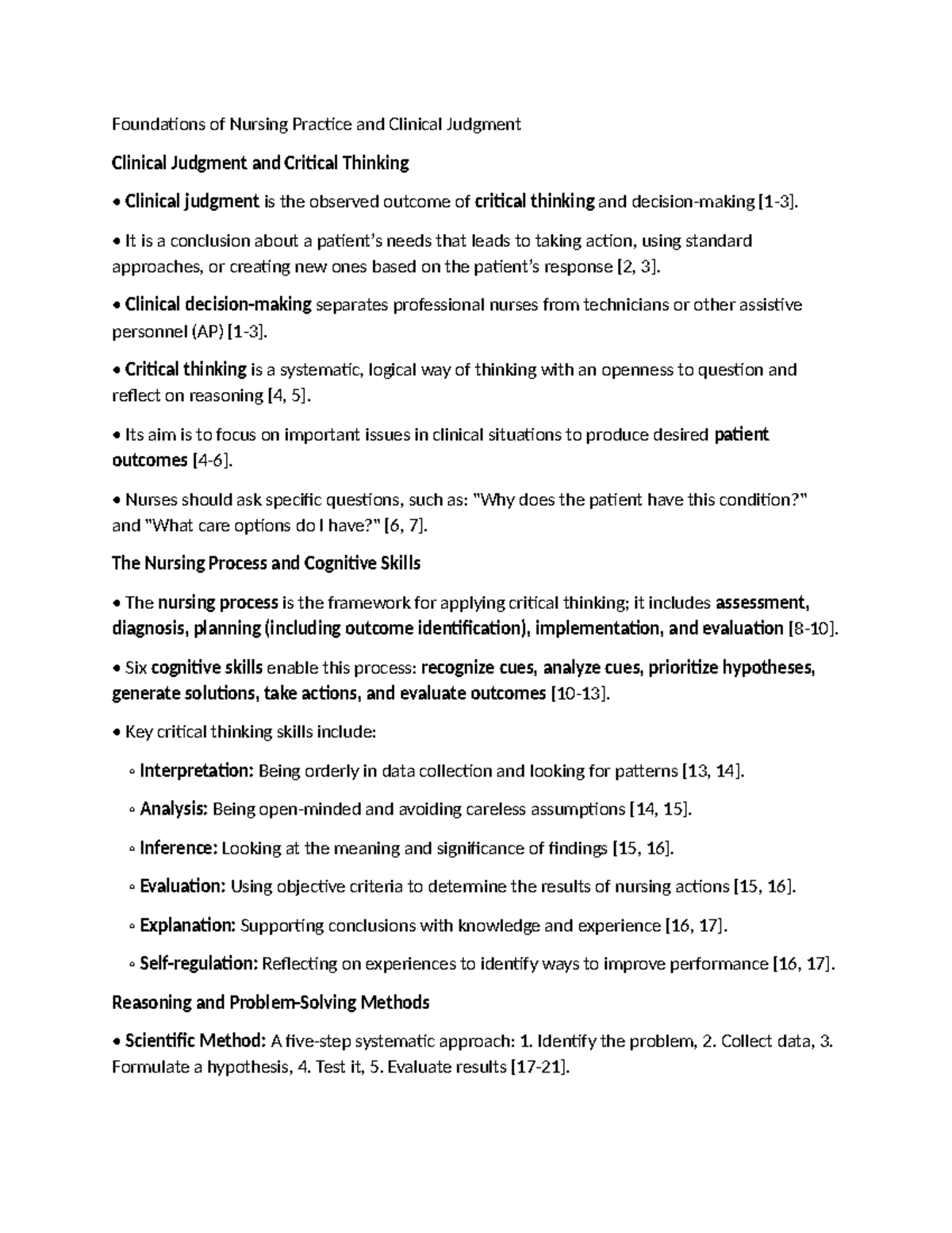 Fundamentals of Nursing Practice: Study Guide for Quiz 1 - Studocu