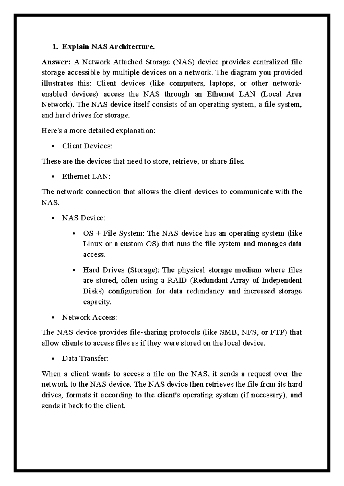 NAS Architecture Overview: Key Components and Functionality - Studocu