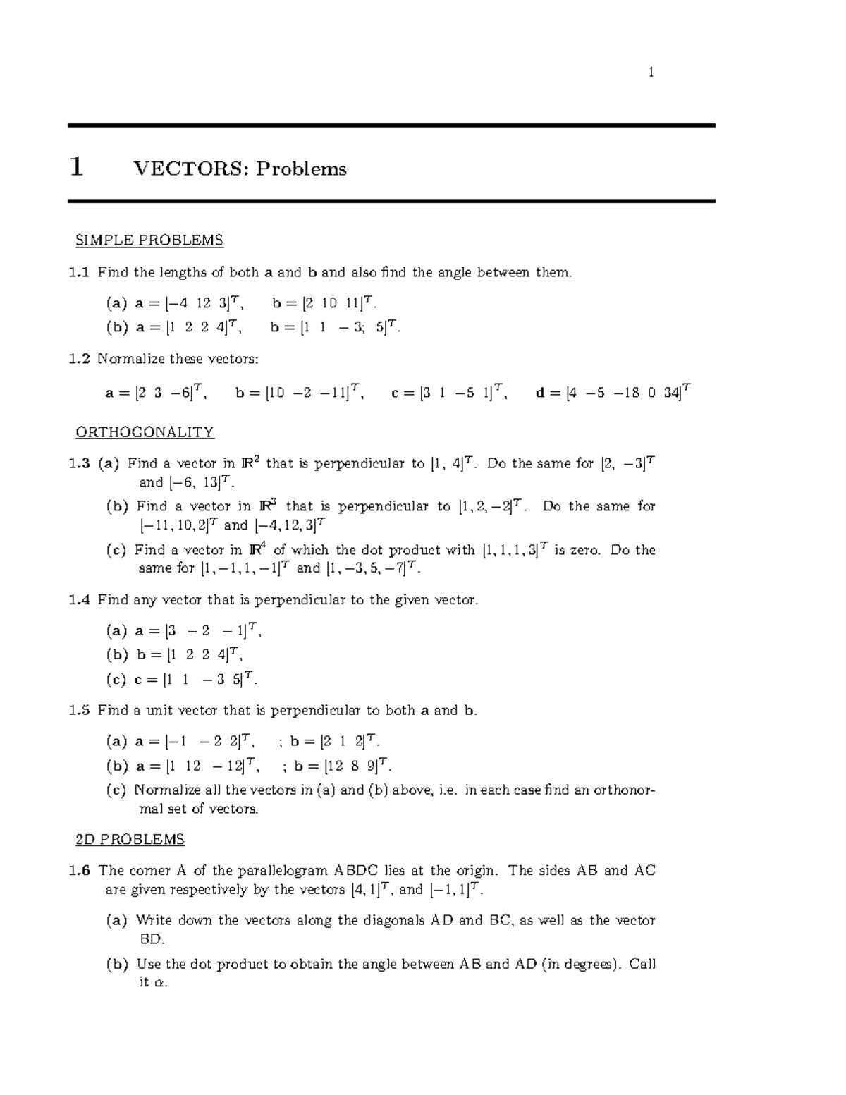 VECTORS: Problem Set and Solutions - Studocu