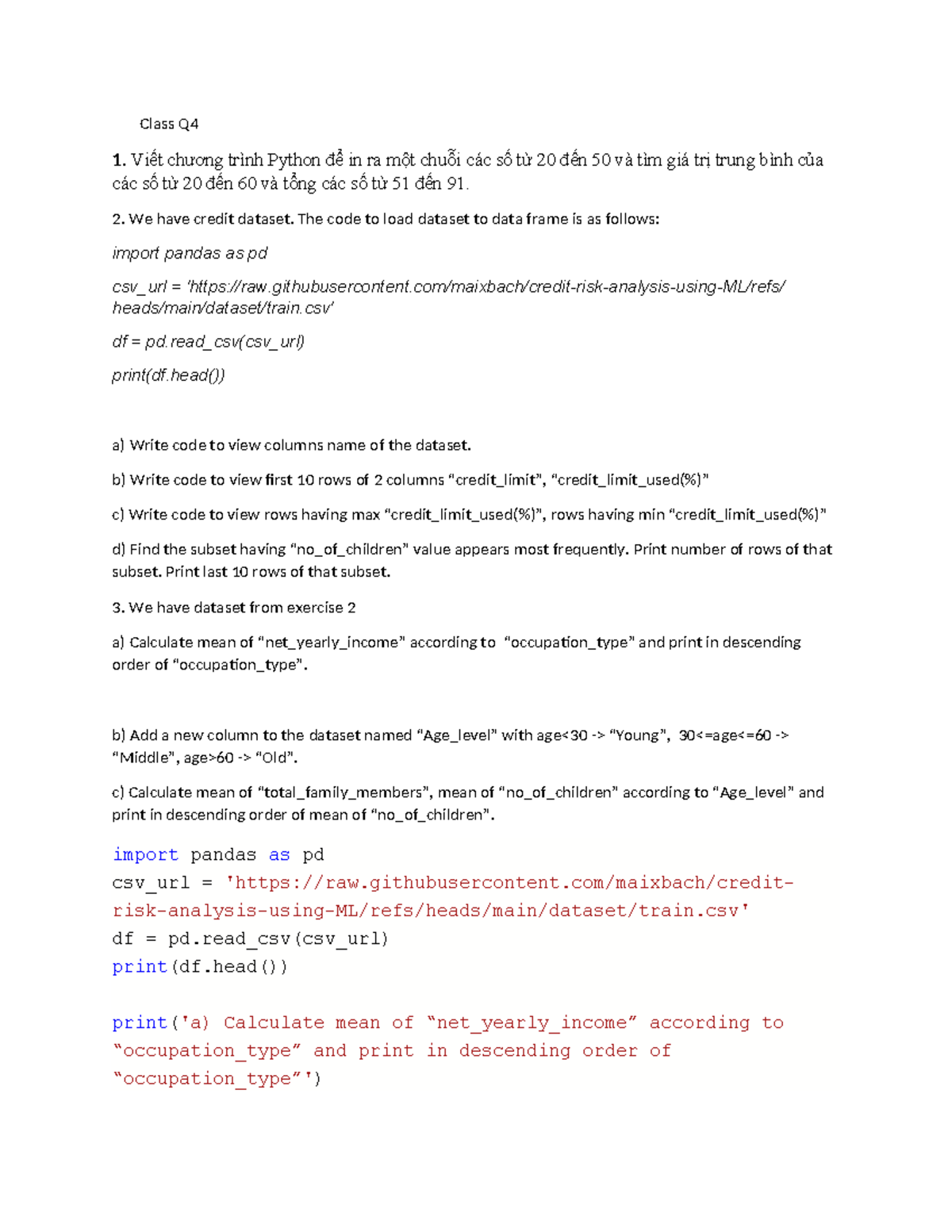 Python Programming for Data Analysis - Class Q4 - Studocu