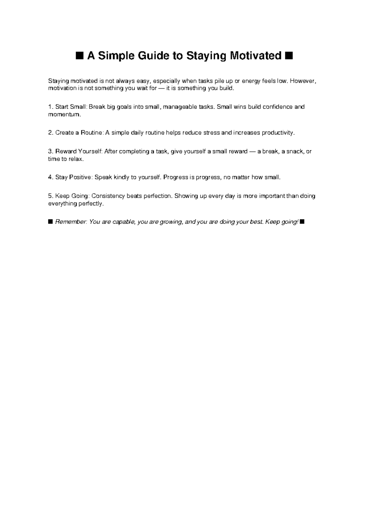 Motivation Strategies: A Simple Guide to Staying Driven - Studocu