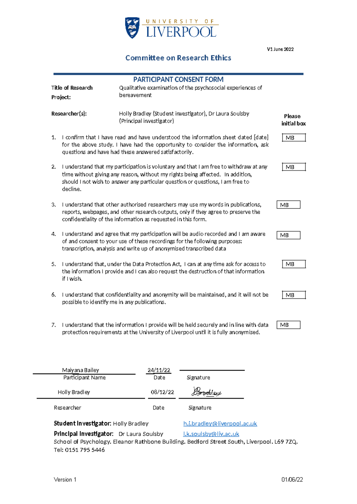 Consent form[ 127] - V1 June 2022 Committee on Research Ethics ...