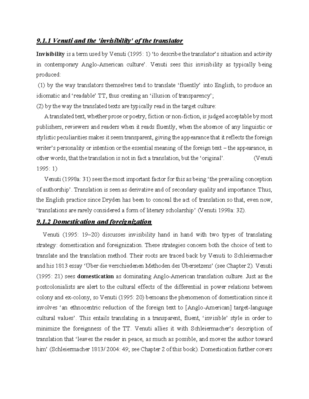 9.1.1 Venuti's Invisibility: Domestication vs. Foreignization in ...