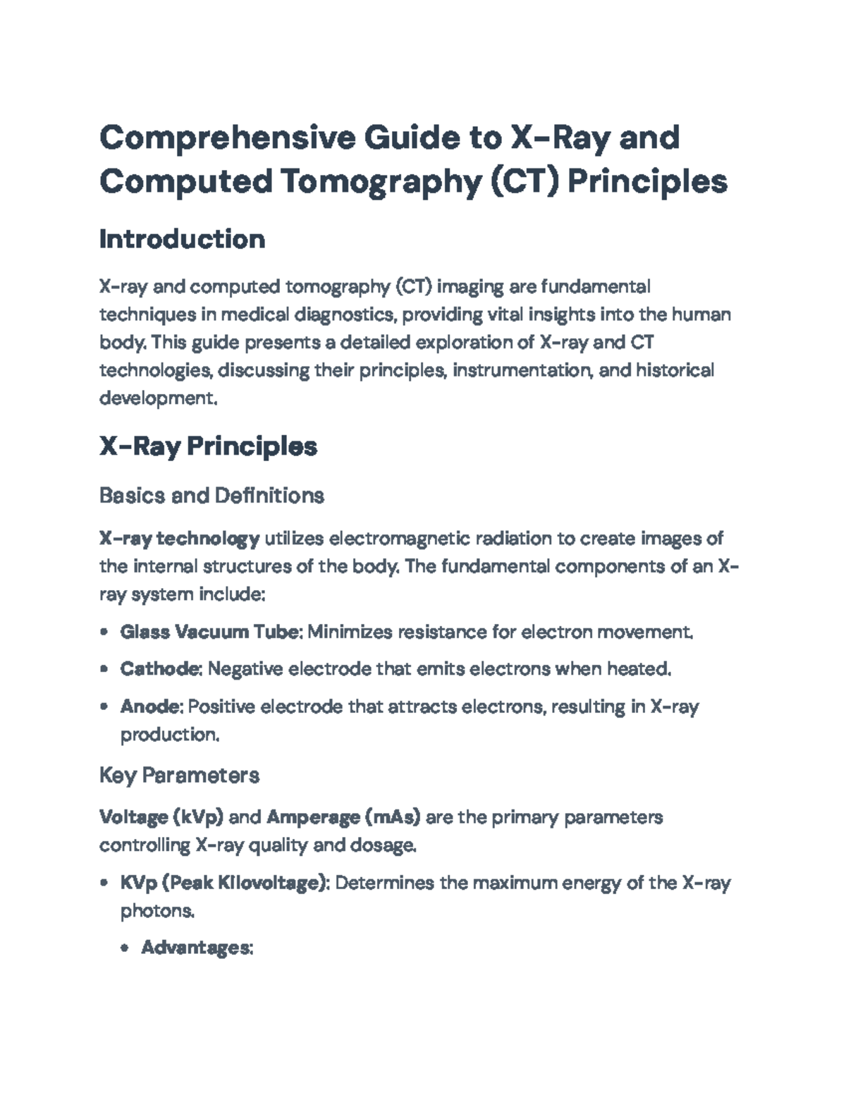 Comprehensive Guide to X-Ray and CT Principles: Medical Imaging ...