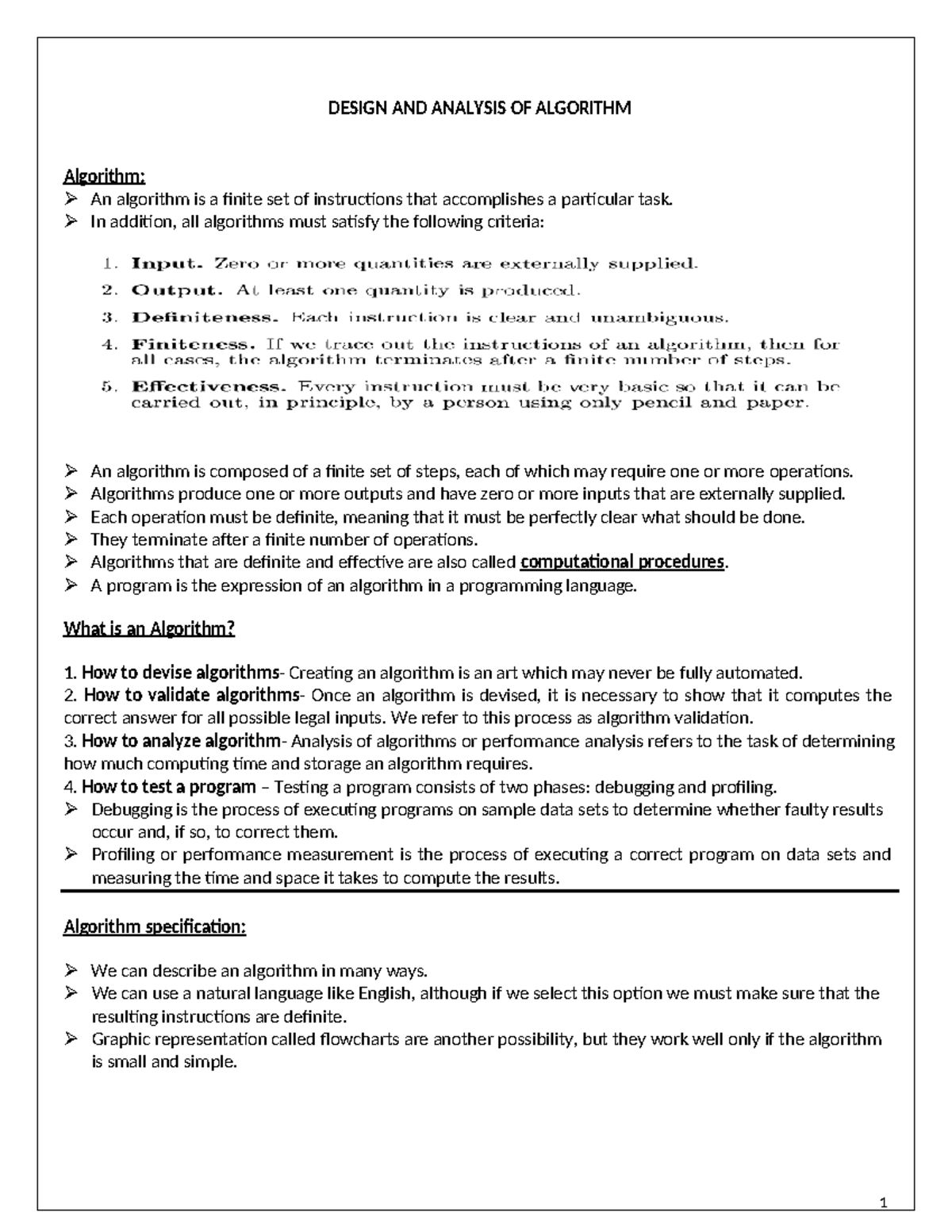 Unit4 dsa - data structure - DESIGN AND ANALYSIS OF ALGORITHM Algorithm ...