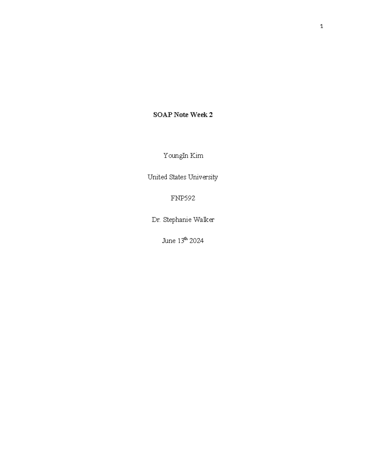 Week 2 SOAP Note for FNP 592: Diabetes Management Case Study - Studocu