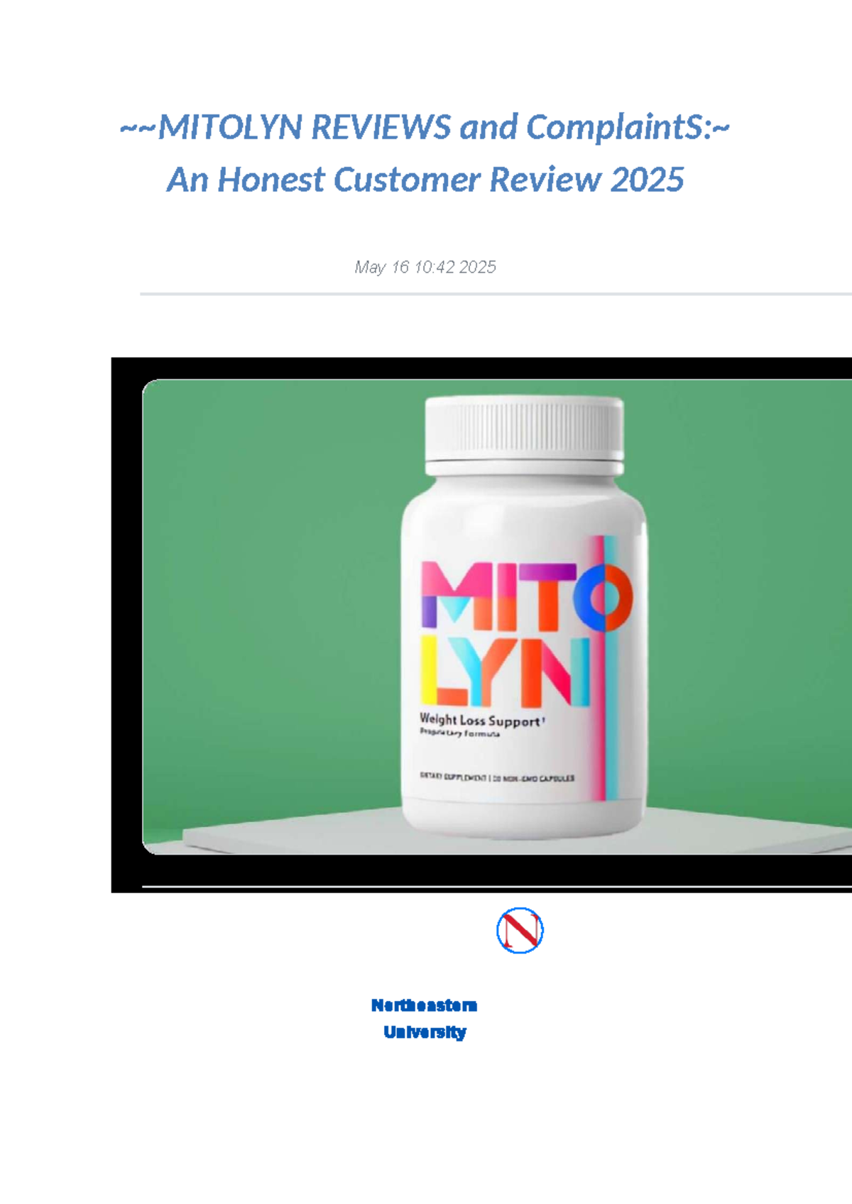 Mitolyn Reviews and Customer Feedback: A Comprehensive Analysis - Studocu