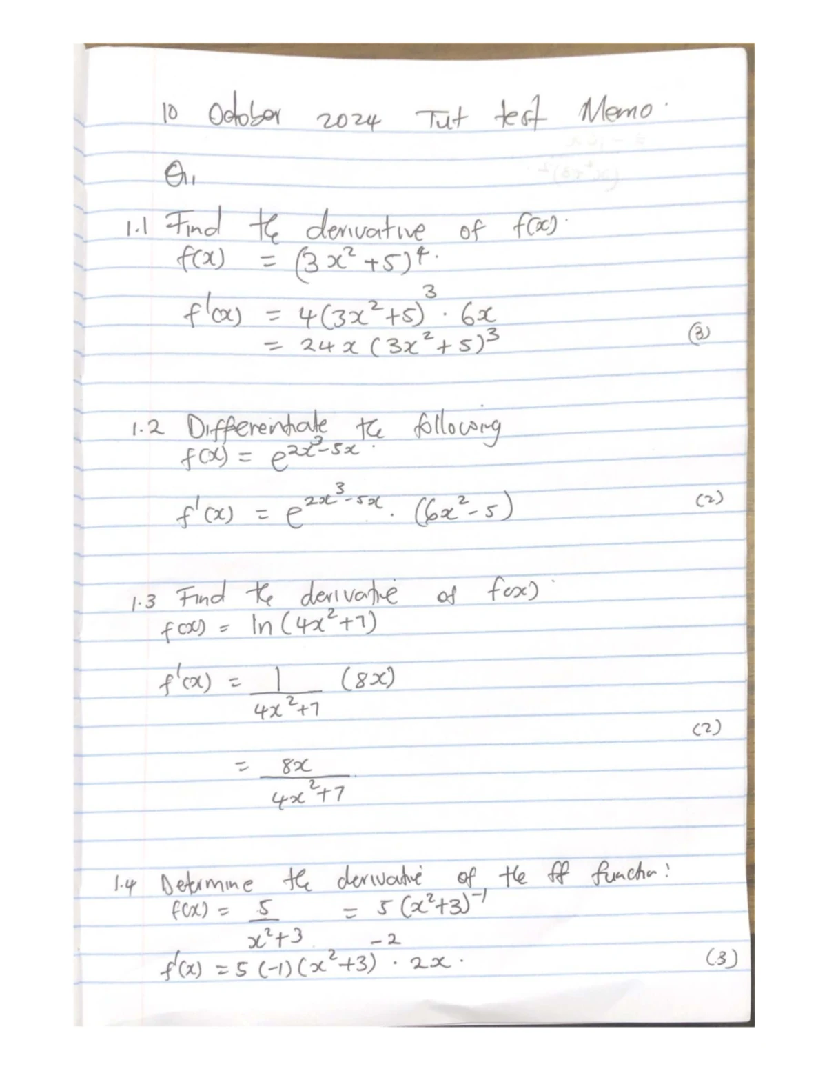 MATH195 Tutorial Test 3 Memo: Reduction Formula & General Solution ...