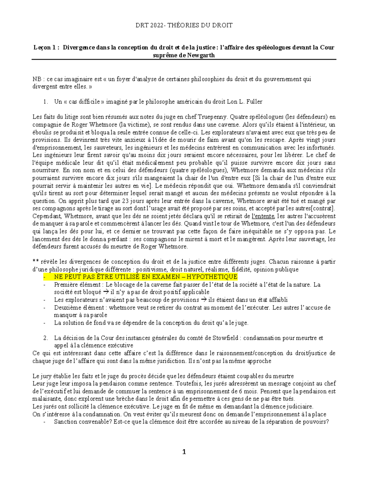 DRT THÉORIES DU DROIT Leçon 1 : Divergences sur le Droit et la Justice ...