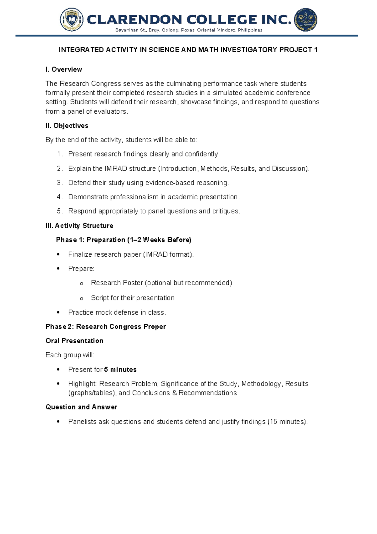 Integrated Activity in Science & Math: SIP1 Research Congress Guide ...