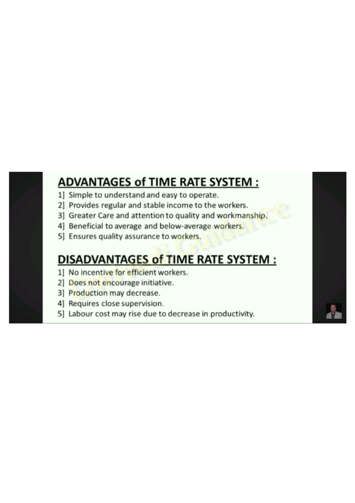 Partv 2 - Notes - ADVANTAGES of TIME RATE SYSTEM : Simple to understand ...