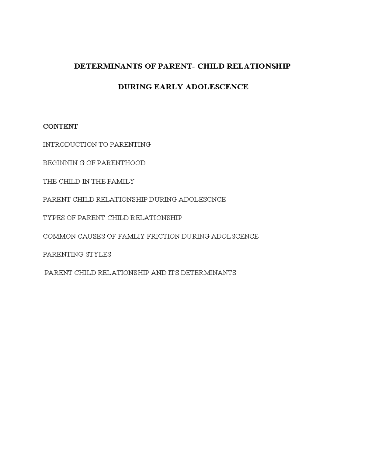 Parent-Child Dynamics in Early Adolescence: Key Determinants and Issues ...