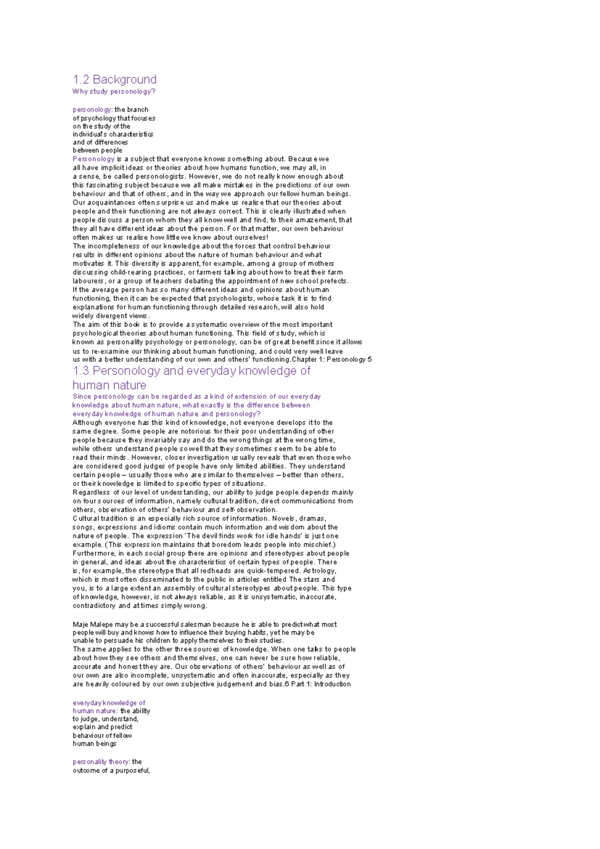 Introduction To Personology Understanding Personality Theories Psy101