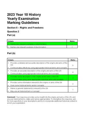 Milla White - assessment - Milla White Marking Guidelines A student ...