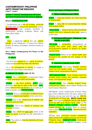 CPAR Lesson 1-2 - itll help - CONTEMPORARY PHILIPPINE ARTS FROM THE ...