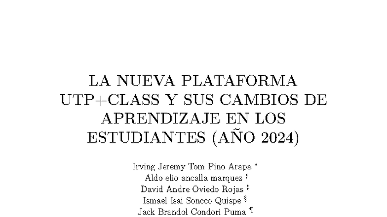 Estudio sobre la plataforma UTP CLASS y su impacto en el aprendizaje ...