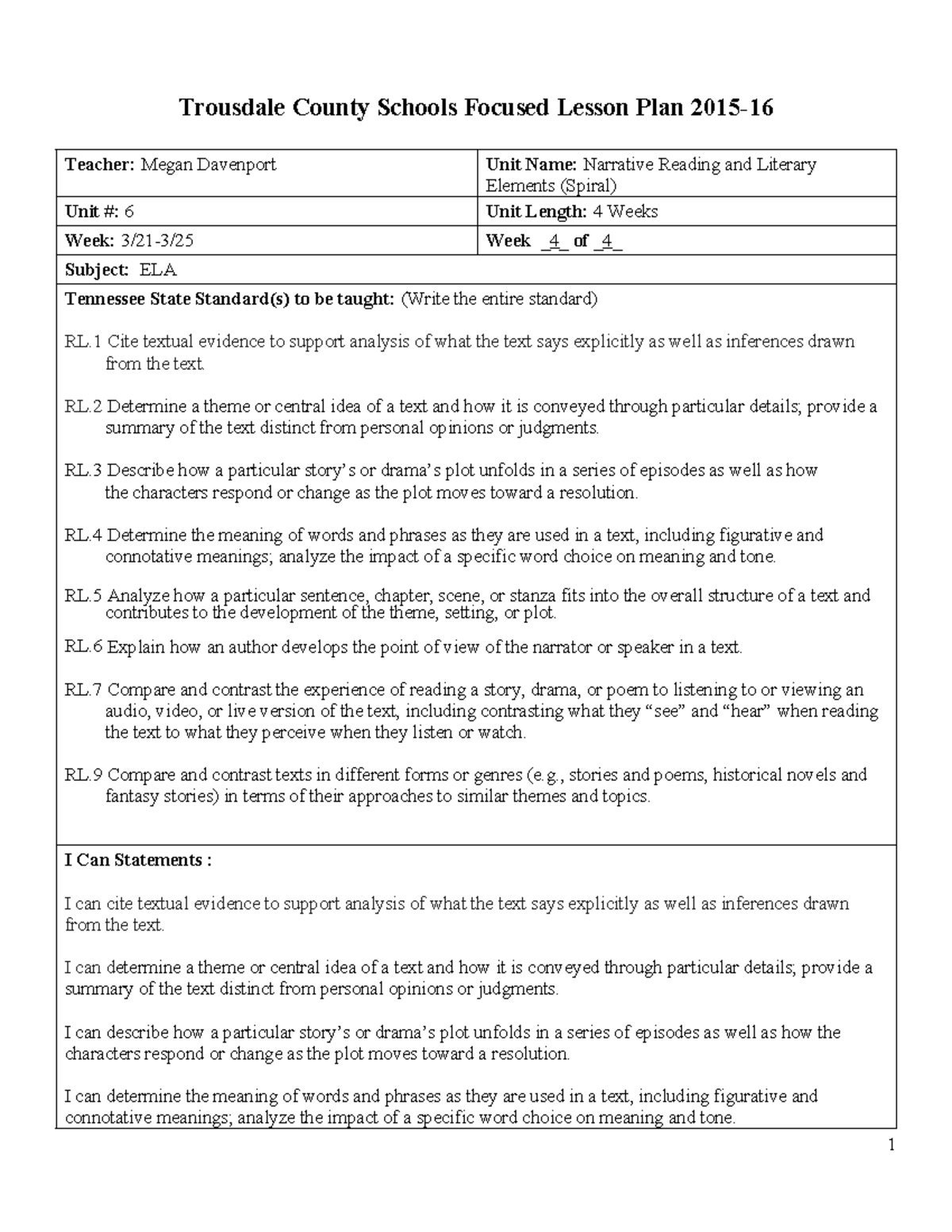 3 21 16 ela - ELA update/notes for SSHS - Trousdale County Schools ...