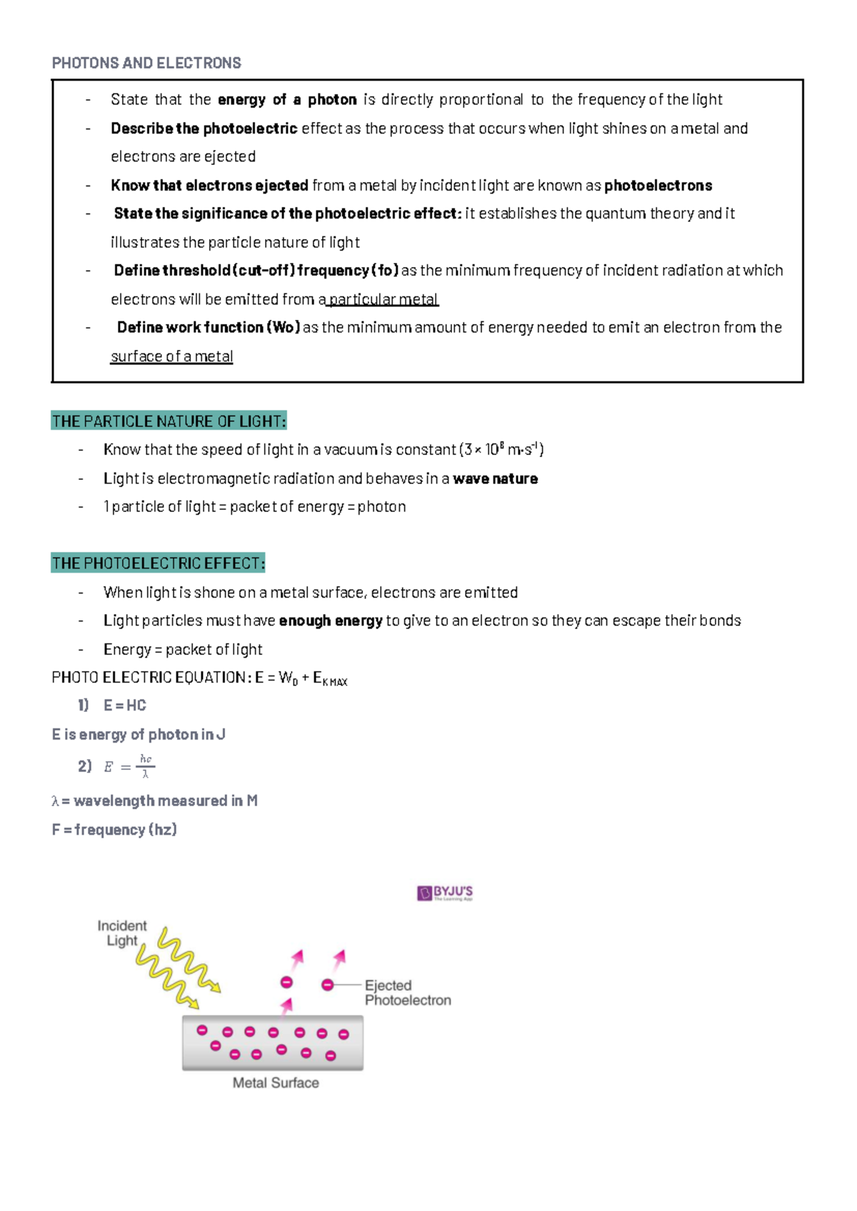 PHYS 101: Final Exam Notes on Photons, Electrons, and Electromagnetism ...