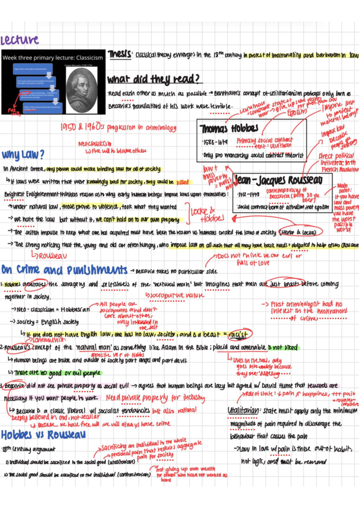 CJS 422 Week 3 Lecture Notes: Classicism and Social Contract Theory ...