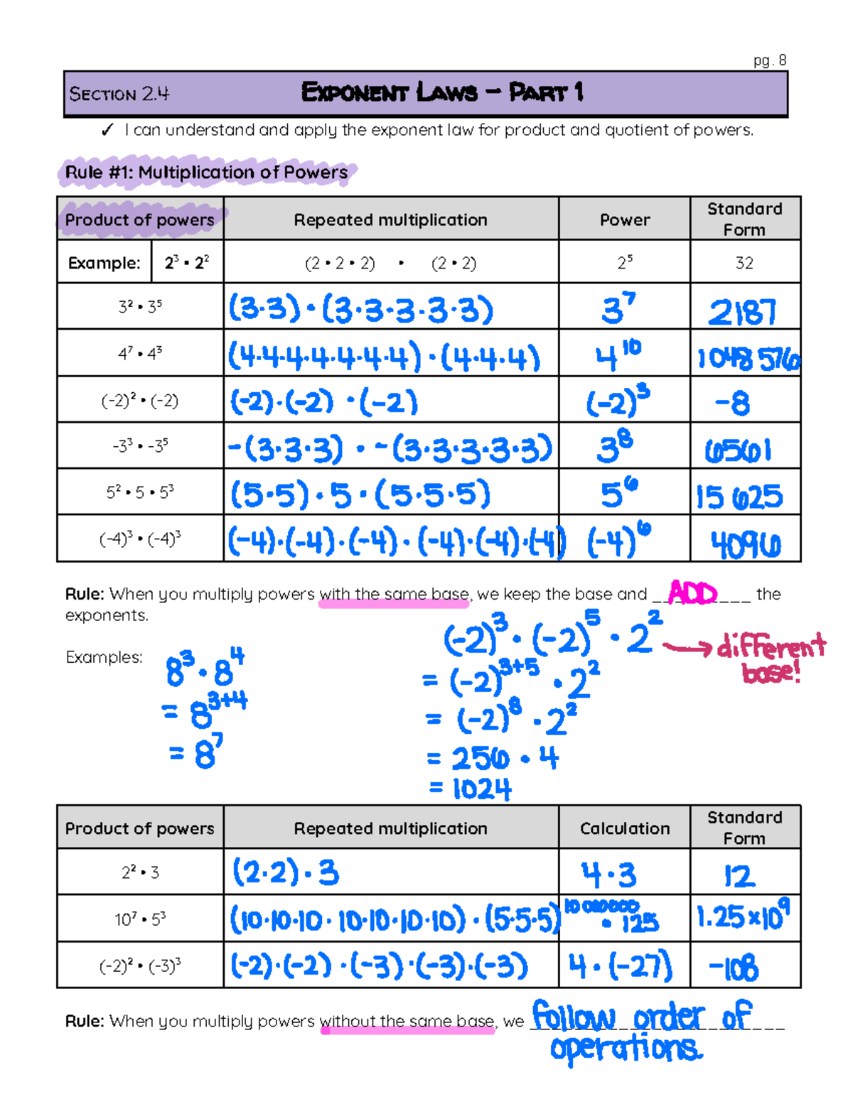 07.1a Exponent Laws Part 1: Product & Quotient Rules Explained - Studocu
