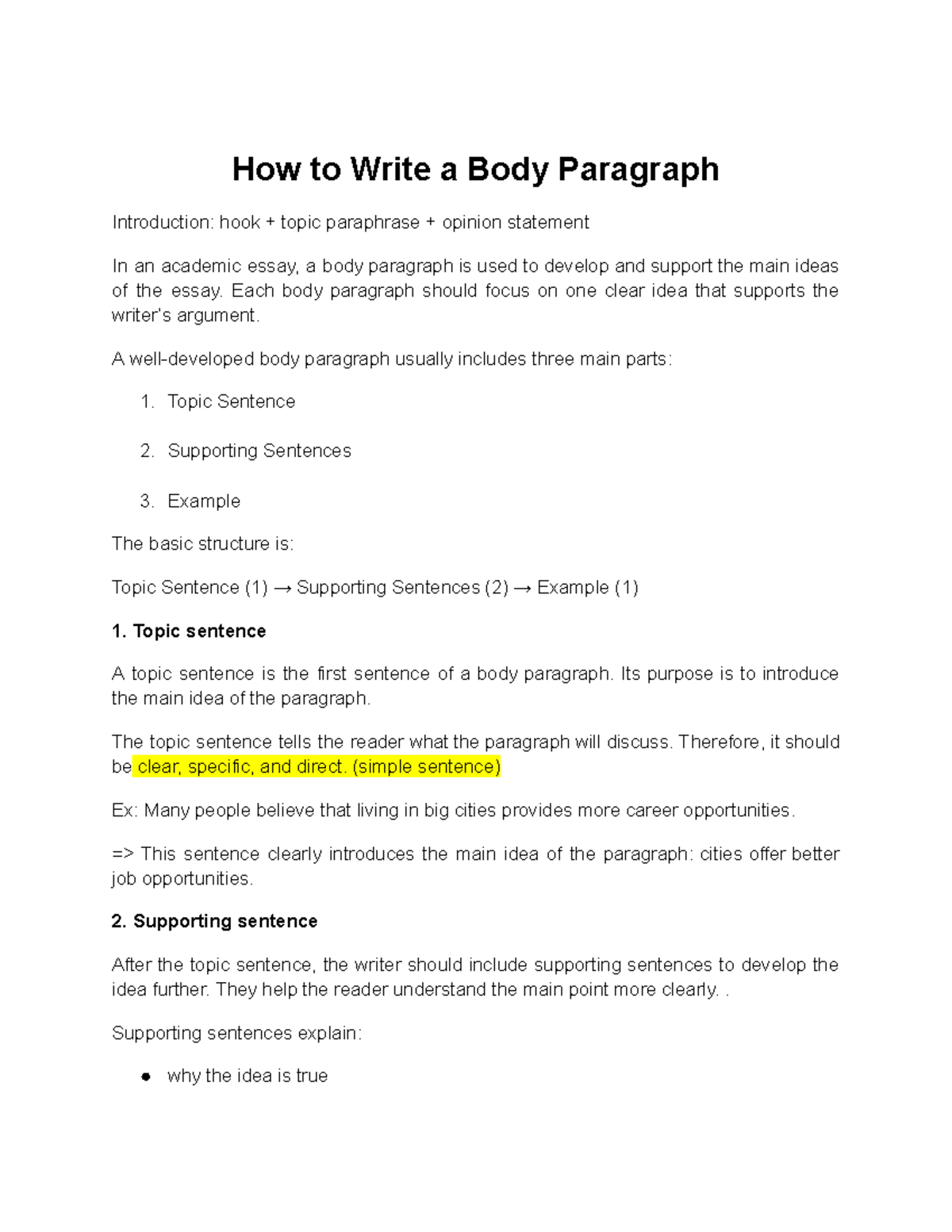 IELTS Essay Writing: Crafting Effective Body Paragraphs - Studocu