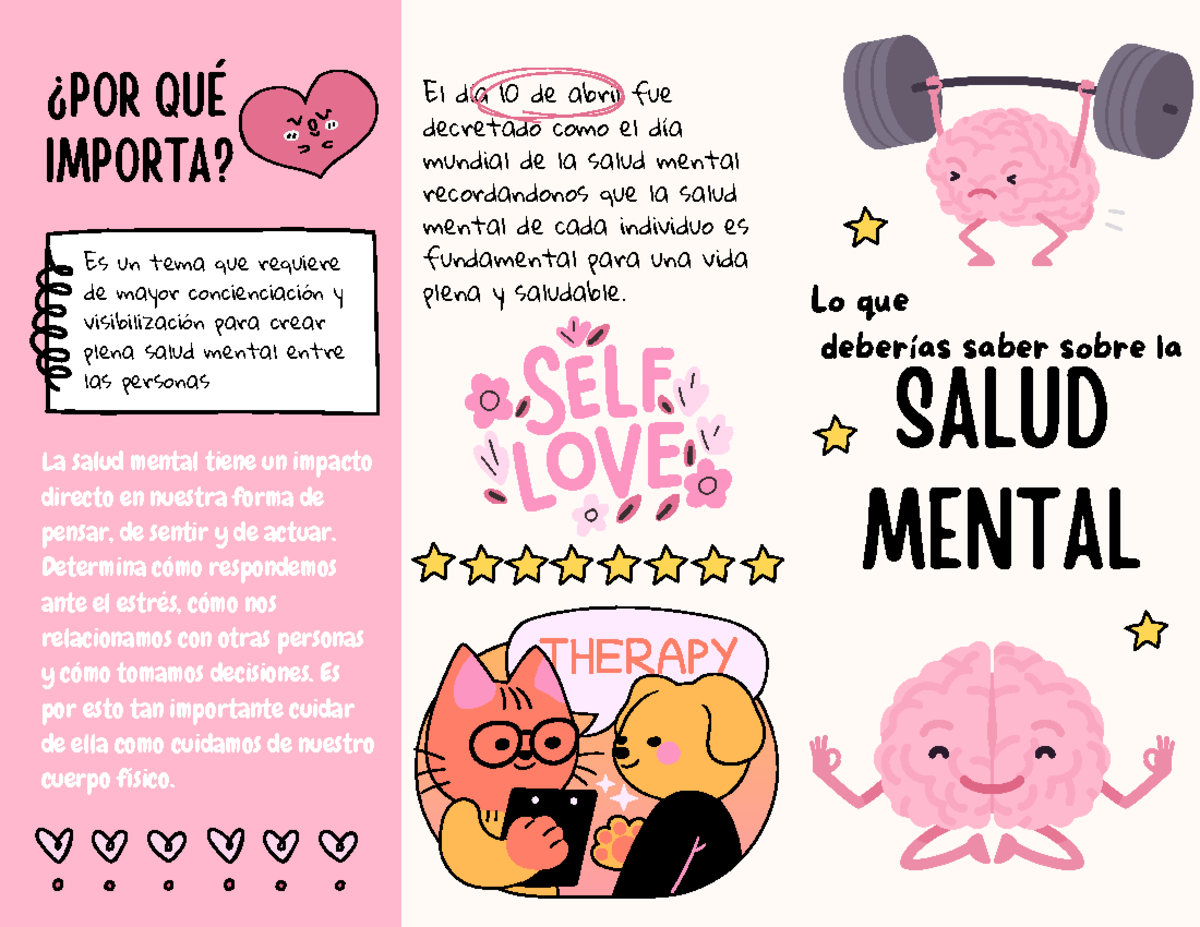 Folleto sobre salud mental - El día 10 de abril fue decretado como el ...