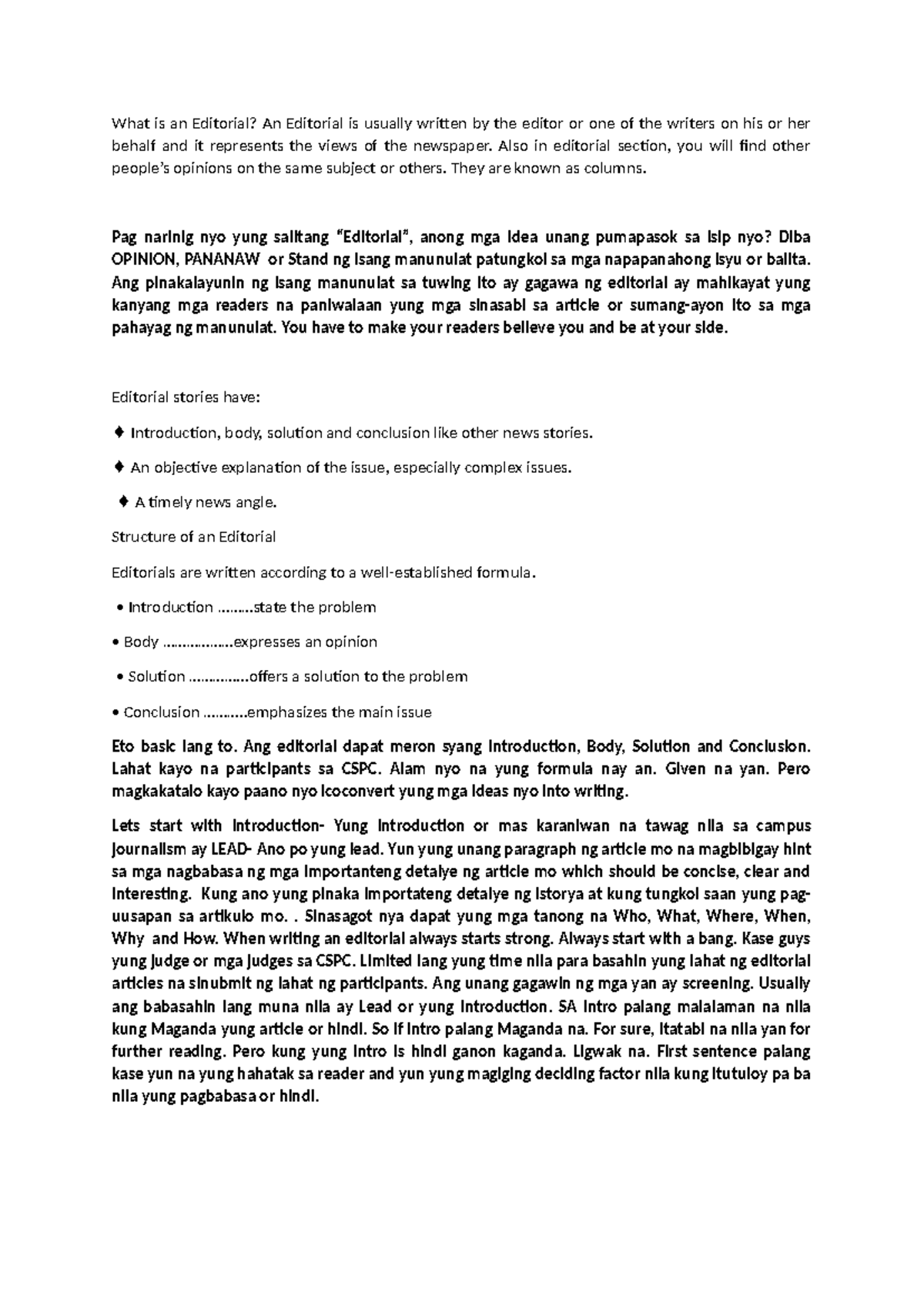 Understanding Editorials: Structure, Styles, and Writing Tips - Studocu