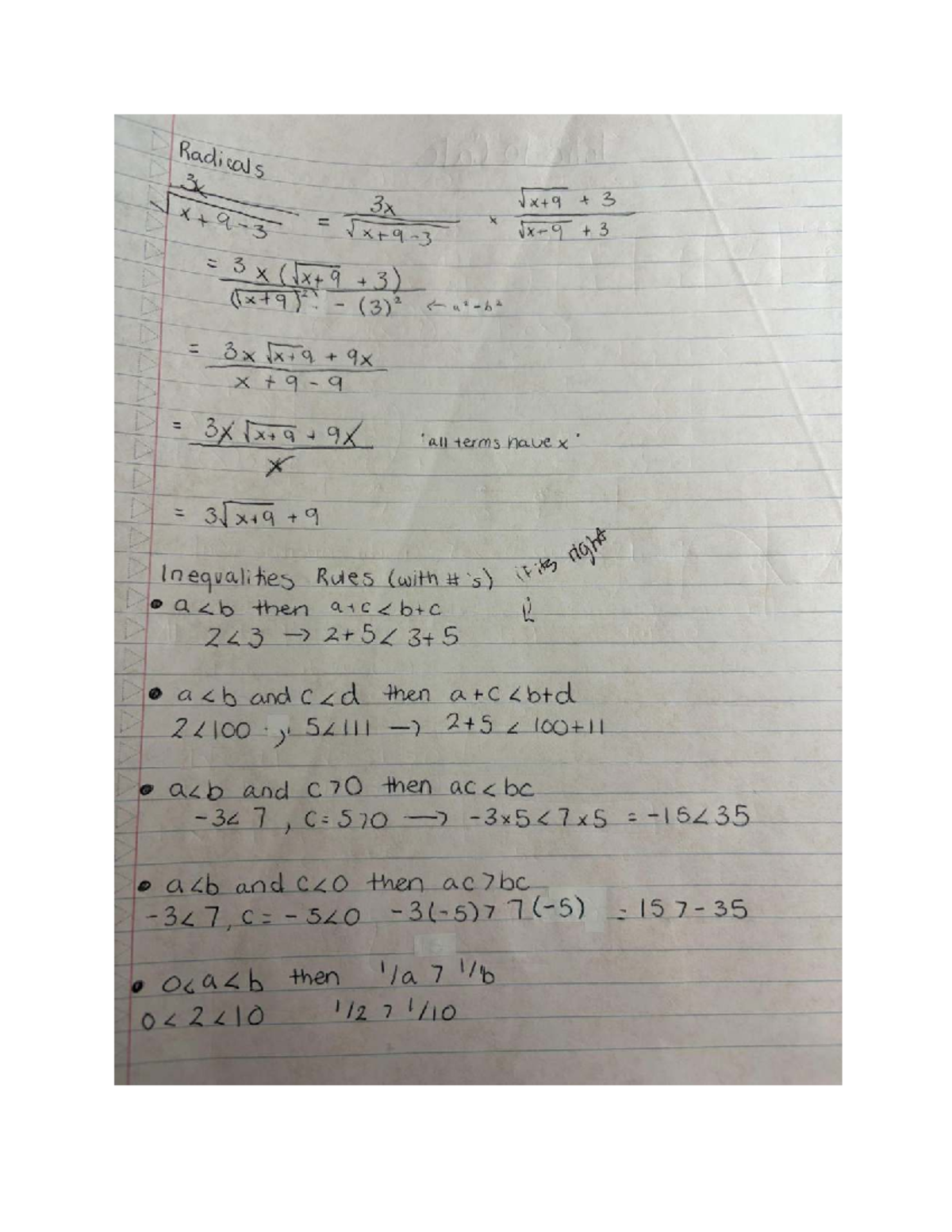 Radicals - Examples and Inequalities (Math 3) - Studocu