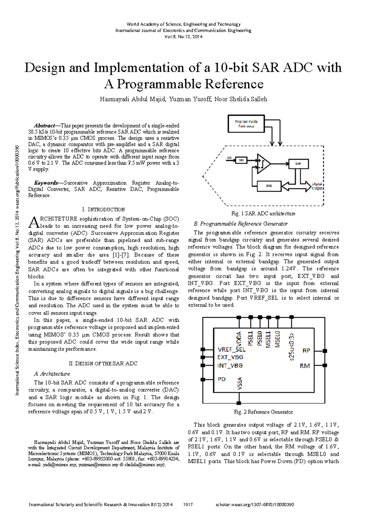 Design and Implementation of a 10-Bit SAR ADC with Programmable ...