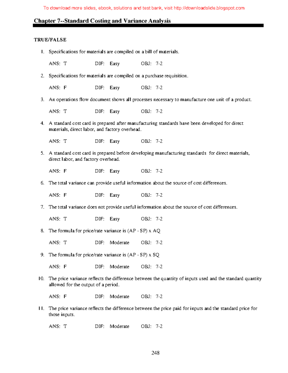 Chapter 7 - Standard Costing & Variance Analysis Q&A Reviewer - Studocu
