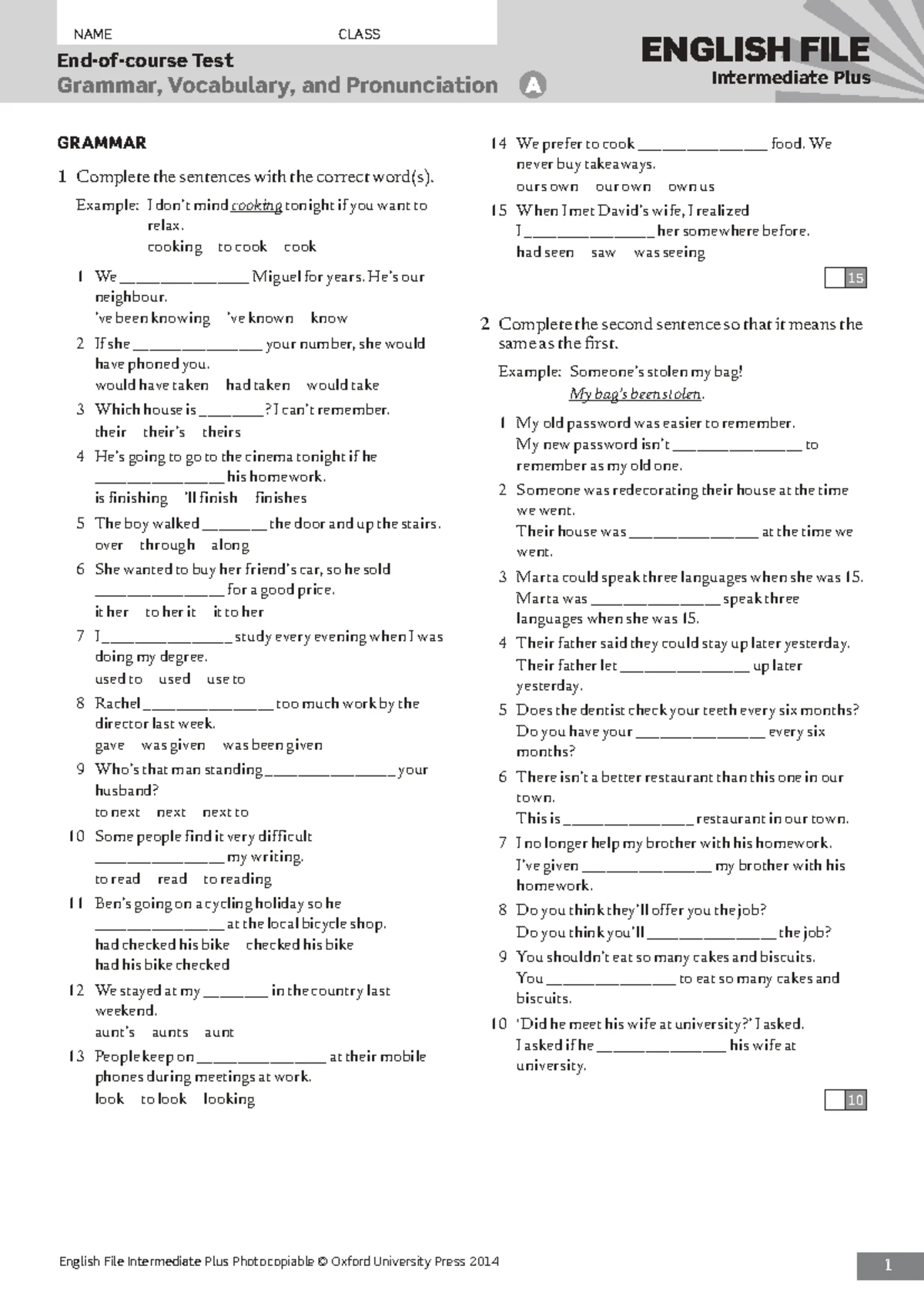 The Business Intermediate Tests: Guide to Progress & Review Assessments ...