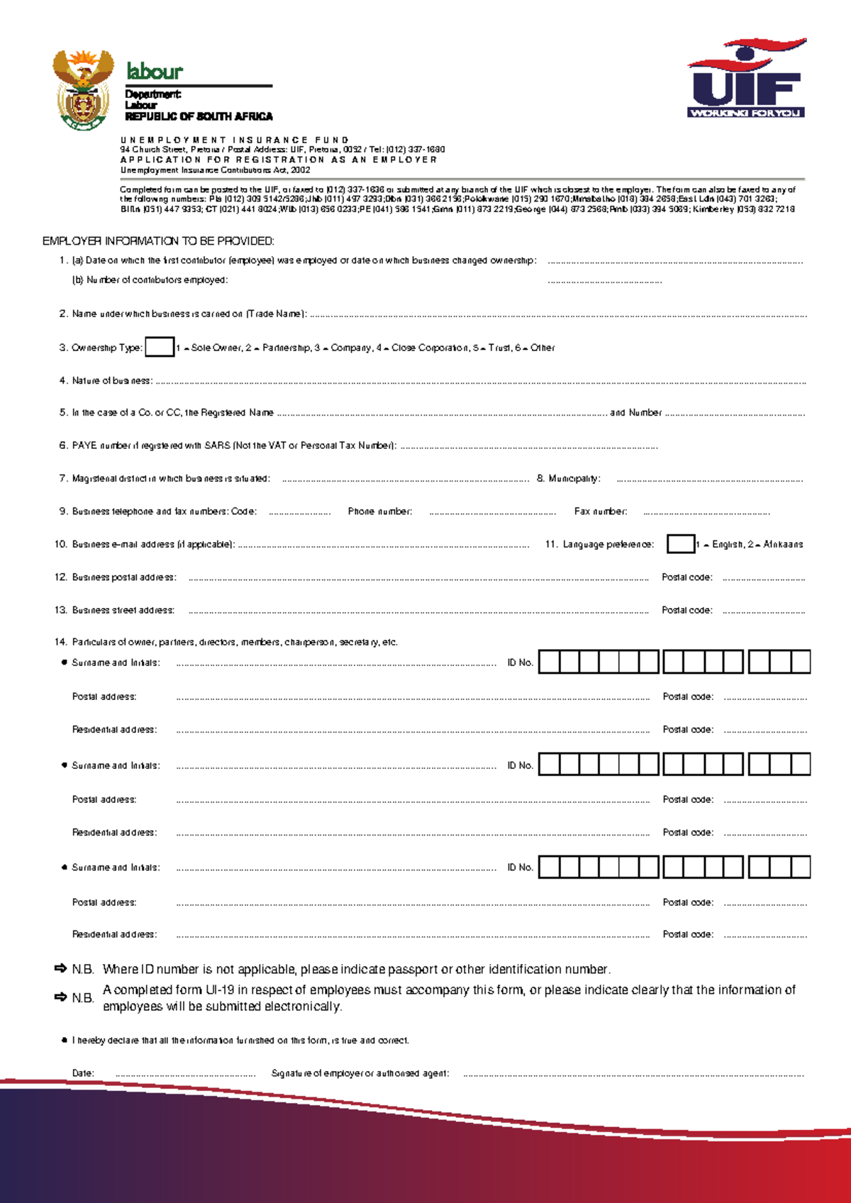 Application for Registration as an Employer - Form UI-8 - Studocu