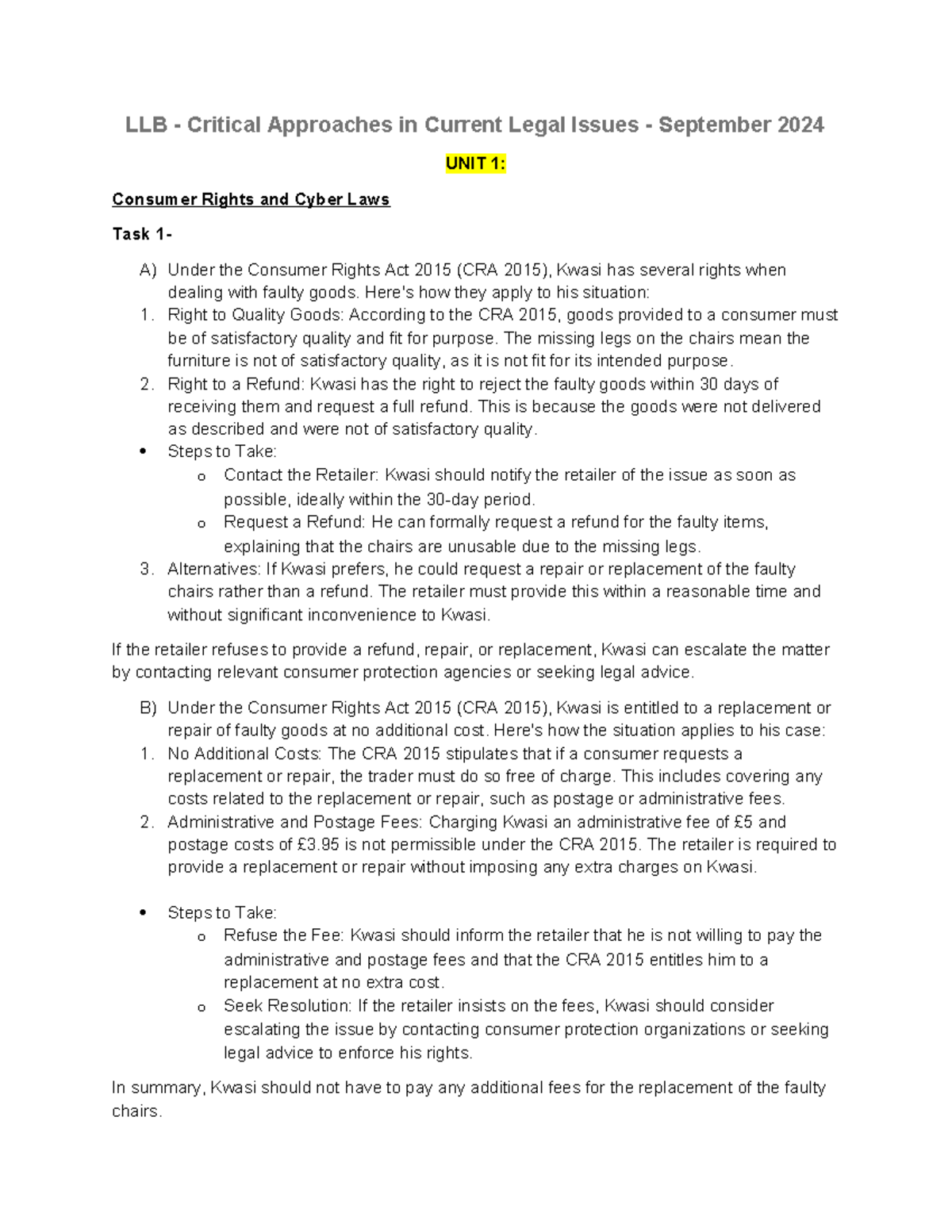 Critical workshops - aaaaaaaaaaaaaaaa - LLB - Critical Approaches in ...