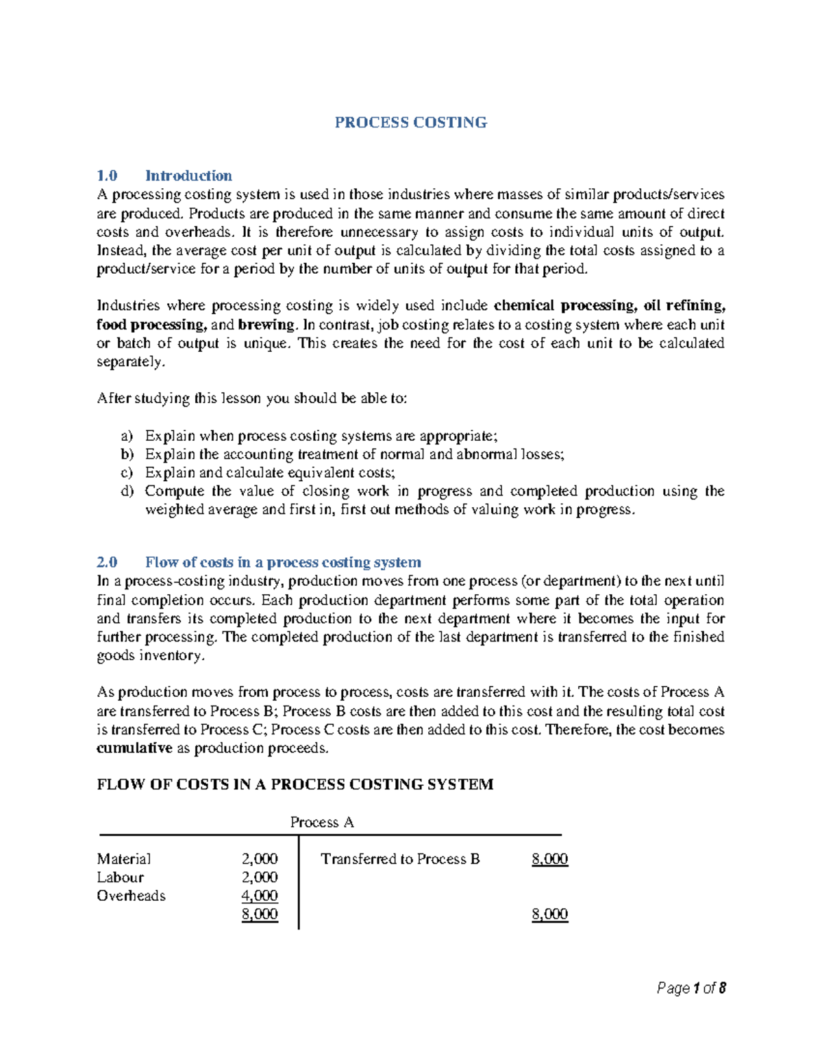 Process Costing Overview: Concepts, Methods, and Applications (Course ...
