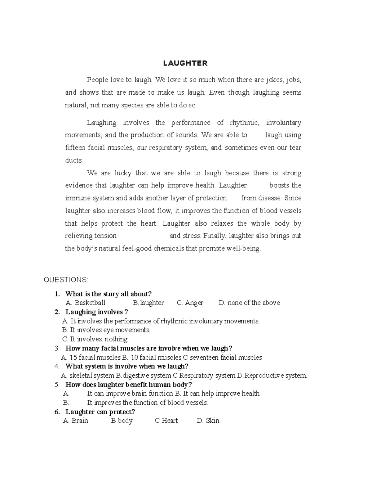 Laughter - LAUGHTER People love to laugh. We love it so much when there ...