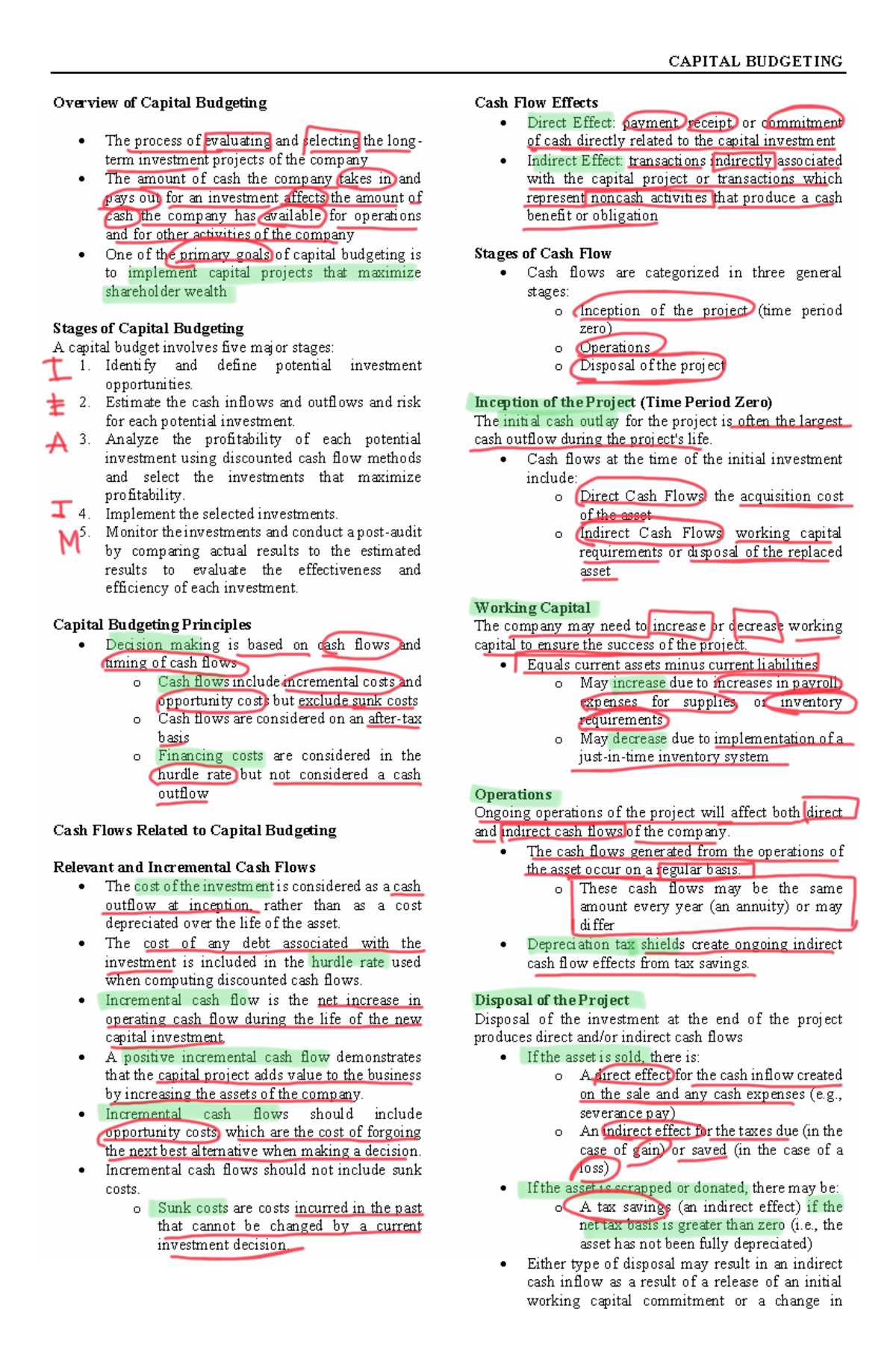 Capital Budgeting Overview - Module on Investment Evaluation - Studocu
