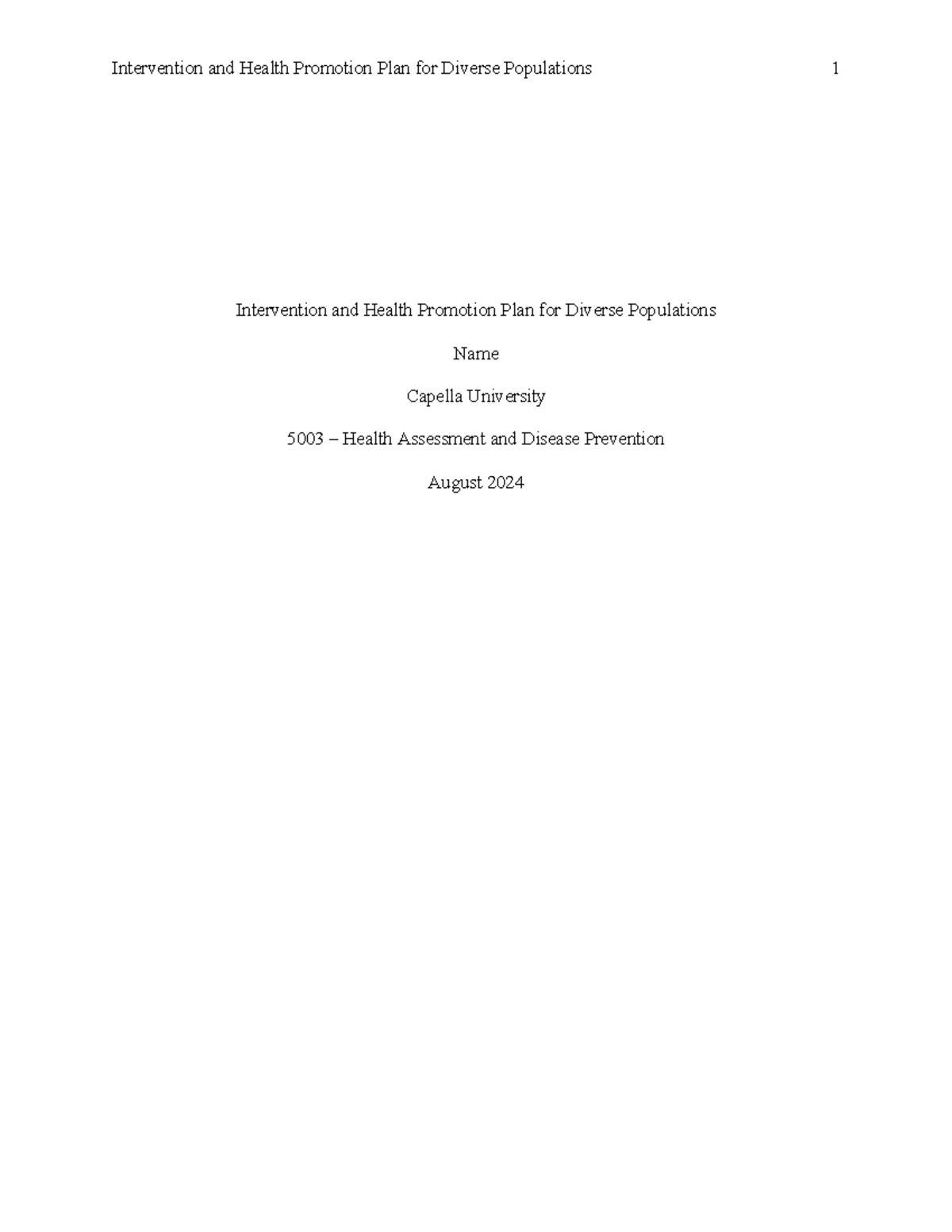 Intervention & Health Promotion Plan for Heart Disease in Black ...