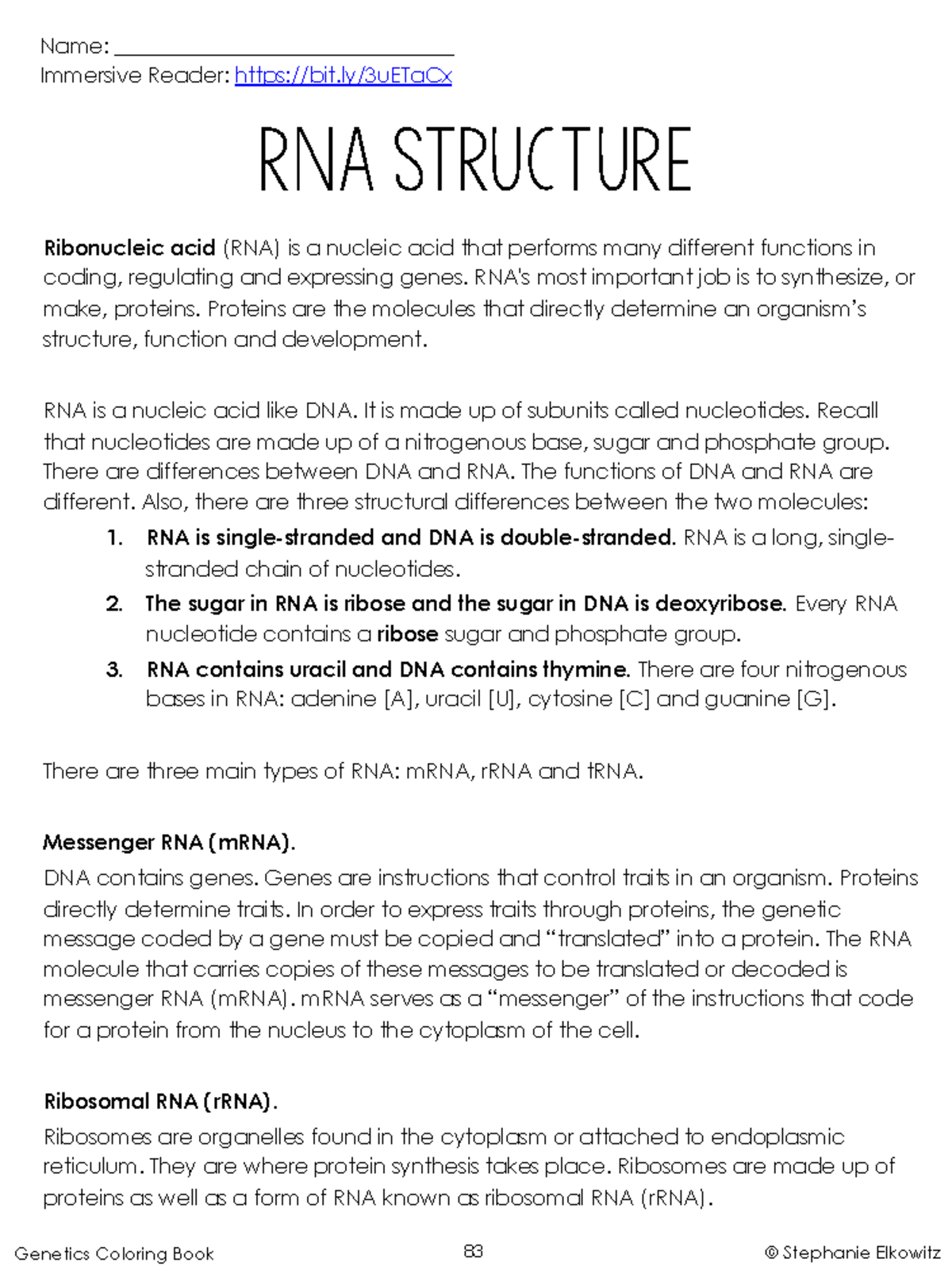 RNA and Protein Synthesis Overview - Bio 101 Lecture Notes - Studocu