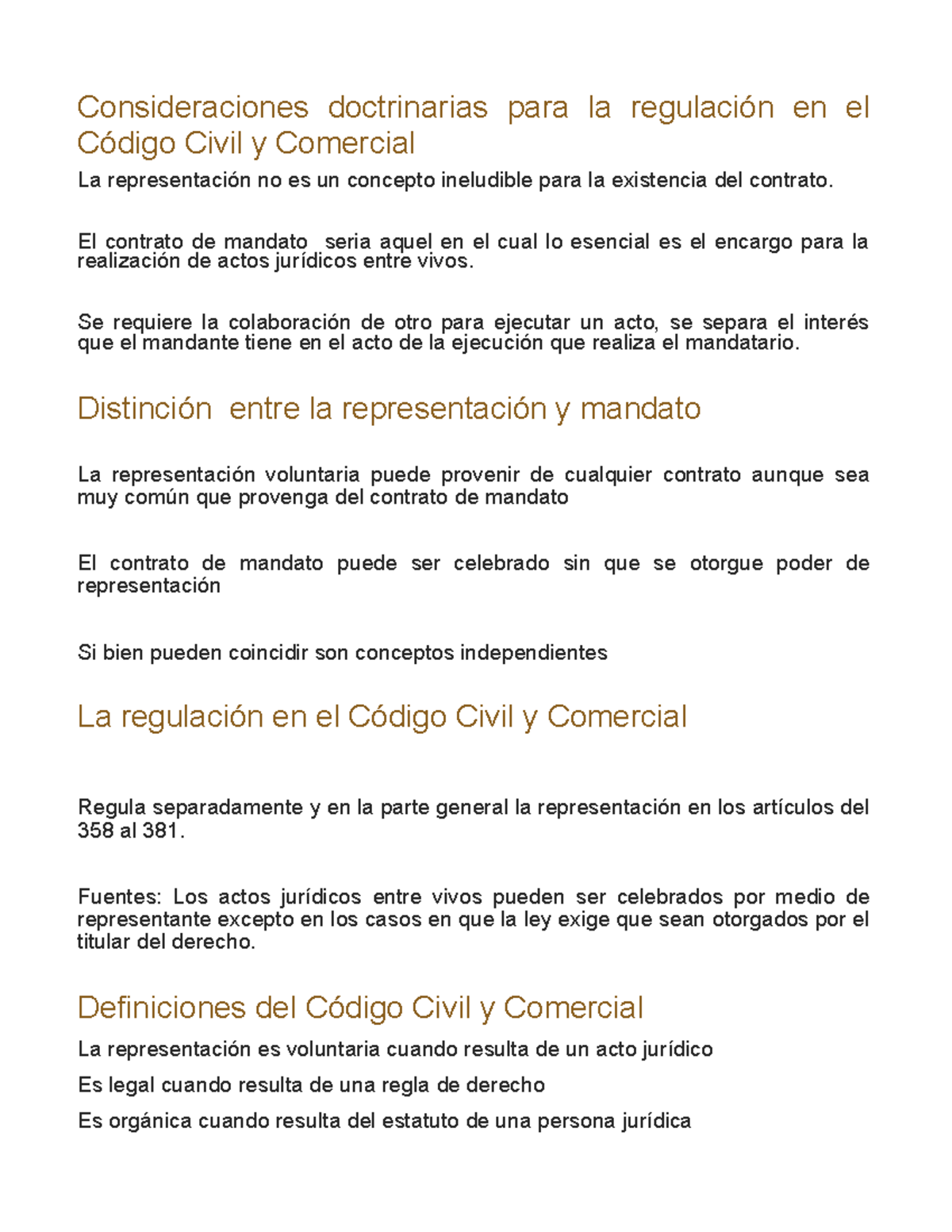 Mandato y Representación en el Código Civil y Comercial (CCYC) - Studocu